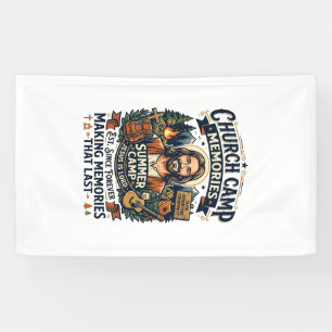 Jesus Kerk Kamp VBS Nostalgie T-shirt Op geloof ge Spandoek