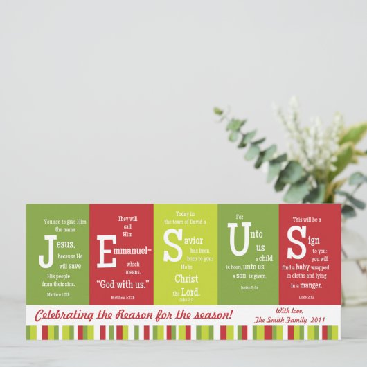 JESUS-kerstkaart met twee zijden voor de Kerstmis  Kaart (Staand voorkant)