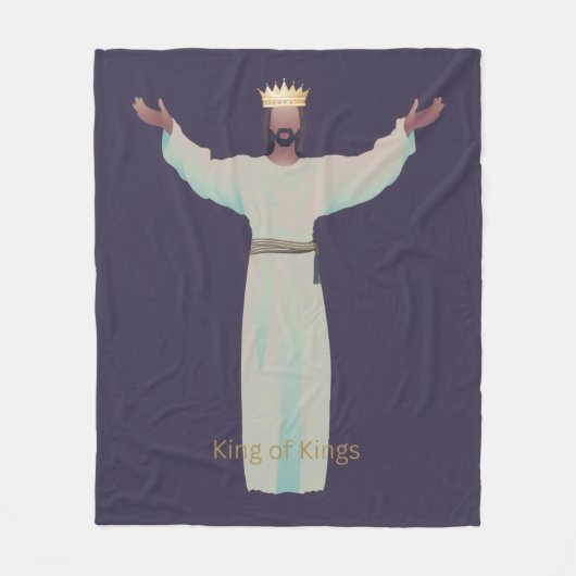 Jesus "King of Kings" Blanket, Christian Gifts Fleece Deken (Voorkant)