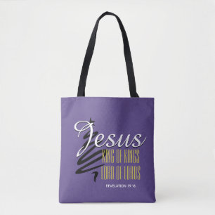 JESUS KING OF KINGS Kerstmis CHRISTELIJK PAARS Tote Bag