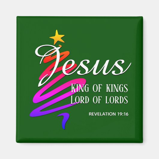 JESUS KING OF KINGS-Kerstmis Magneet (Voorkant)