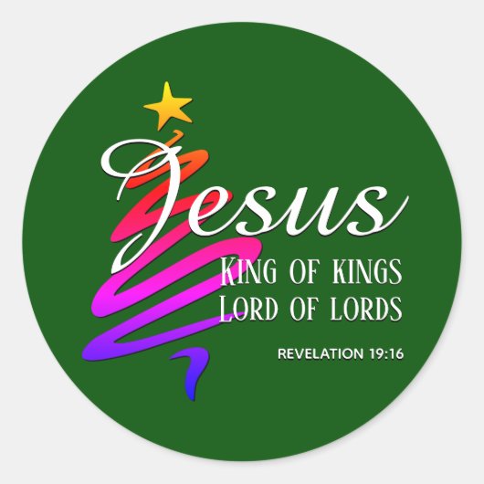 JESUS KING OF KINGS-Kerstmis Ronde Sticker (Voorkant)
