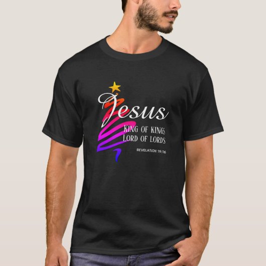JESUS KING OF KINGS-Kerstmis T-shirt (Voorkant)