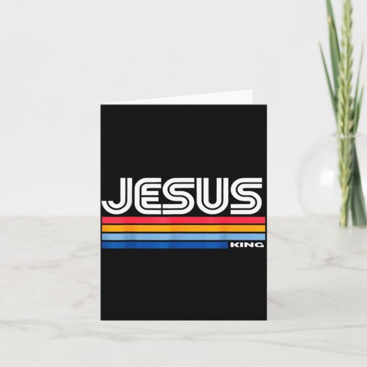 Jesus King Retro Vintage Design  Kaart (Voorkant)