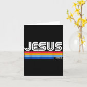 Jesus King Retro Vintage Design  Kaart (Gele Bloem)