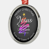 JESUS KING VAN KINGS Custom Black | CHRISTMAS Metalen Ornament (Links)