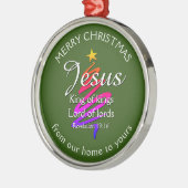 JESUS KING VAN KINGS Custom Green | CHRISTMAS Metalen Ornament (Links)