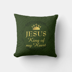 JESUS KING VAN MIJN HART kerstkroon GREEN Kussen
