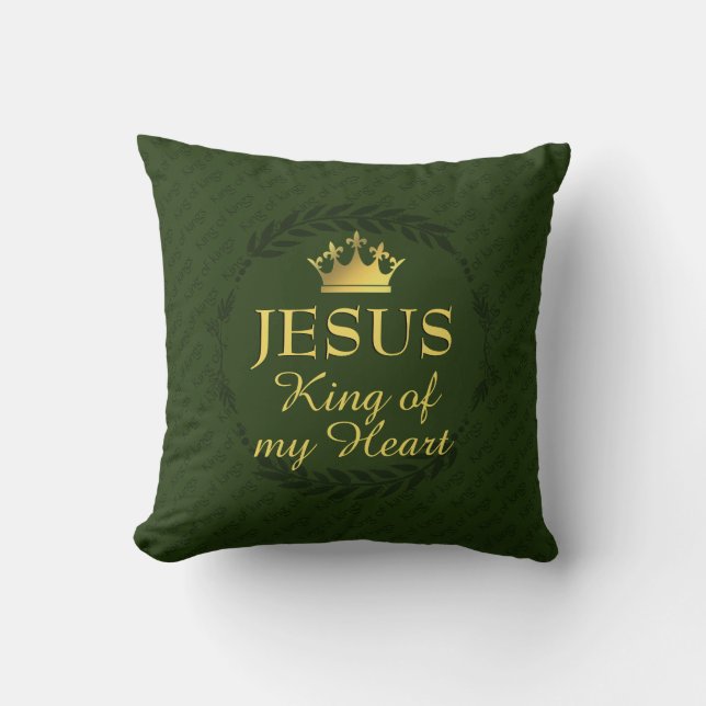 JESUS KING VAN MIJN HART | kerstkroon GREEN Kussen (Voorkant)