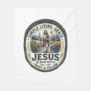 Jesus Klein Huis Slaag Leven Vintage Fleece Deken