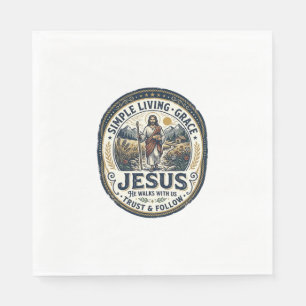 Jesus Klein Huis Slaag Leven Vintage Servet