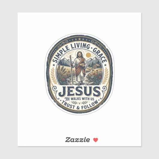 Jesus Klein Huis Slaag Leven Vintage Sticker (Vel)