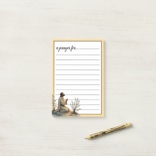Jesus Kneeling in Prayer War Room Prayer Post-it® Notes (Op bureau)