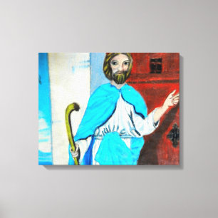 JESUS KNOCKS canvas Afdruk