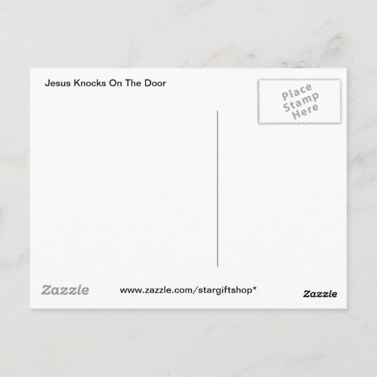 Jesus Knocks op de Deur Briefkaart (Achterkant)