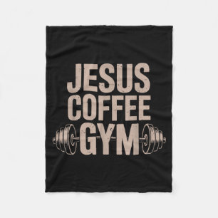 Jesus Koffie Gym Grappig Christelijke Workout Barb Fleece Deken