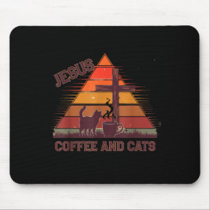 Jesus koffie katten grappig schattig ontwerp Jezus Muismat