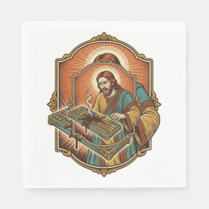Jesus koffie morsen mechanisch toetsenbord kapotte servet