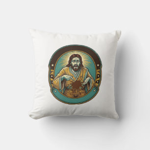 Jesus koffievlek broek voor het ontmoeten van kant kussen