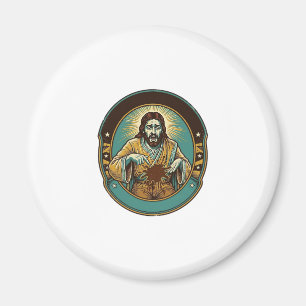 Jesus koffievlek broek voor het ontmoeten van kant magneet