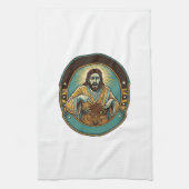 Jesus koffievlek broek voor het ontmoeten van kant theedoek (Verticaal)