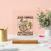Jesus Kompas En Puzzel Levensrichting Jezus Comp Acryl Bord (Huwelijk)