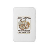 Jesus Kompas En Puzzel Levensrichting Jezus Comp Badmat (Voorkant Verticaal)