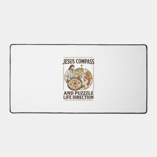 Jesus Kompas En Puzzel Levensrichting Jezus Comp Bureaumat (Voorkant)