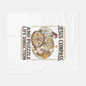 Jesus Kompas En Puzzel Levensrichting Jezus Comp Fleece Deken (Voorkant (Horizontaal))