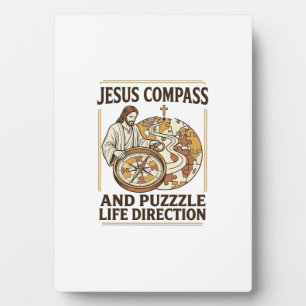 Jesus Kompas En Puzzel Levensrichting Jezus Comp Fotoplaat