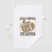 Jesus Kompas En Puzzel Levensrichting Jezus Comp Golfhanddoek (Insitu)