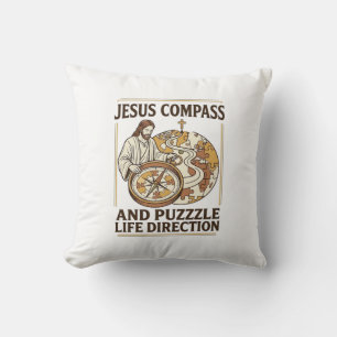 Jesus Kompas En Puzzel Levensrichting Jezus Comp Kussen