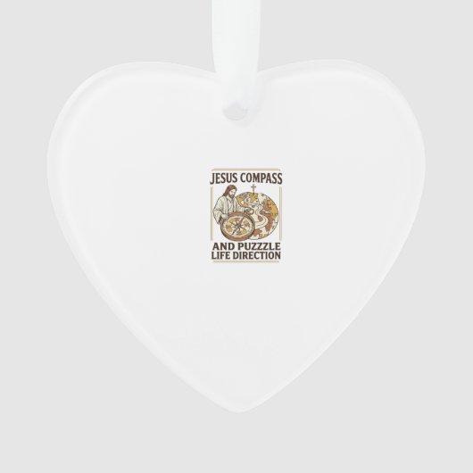 Jesus Kompas En Puzzel Levensrichting Jezus Comp Ornament (voorkant)