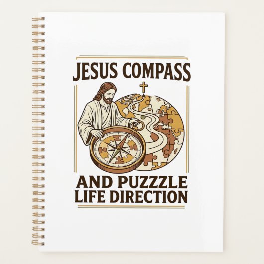 Jesus Kompas En Puzzel Levensrichting Jezus Comp Planner (Voorkant)
