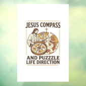 Jesus Kompas En Puzzel Levensrichting Jezus Comp Raamsticker (Vel 3)