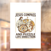 Jesus Kompas En Puzzel Levensrichting Jezus Comp Raamsticker (Vel 2)