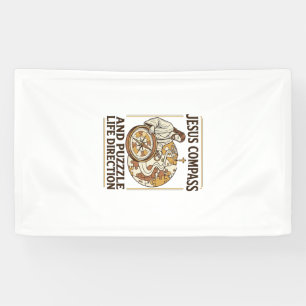 Jesus Kompas En Puzzel Levensrichting Jezus Comp Spandoek