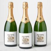 Jesus Kompas En Puzzel Levensrichting Jezus Comp Sparkling Wijnetiket (Flessen)