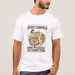 Jesus Kompas En Puzzel Levensrichting Jezus Comp T-shirt