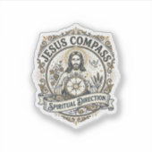Jesus Kompas Spirituele Richting Jezus Kompas Sp Sticker (Voorkant)