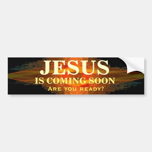 JESUS KOMT BINNENKORT Bumpersticker (Voorkant)