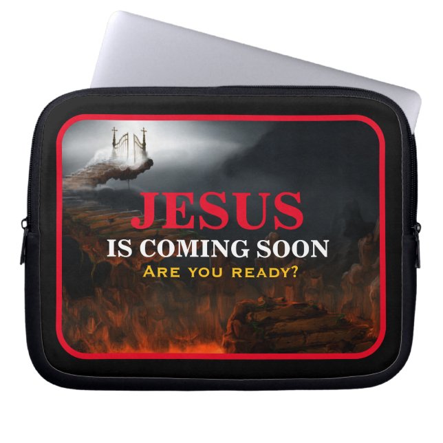 JESUS KOMT BINNENKORT LAPTOP SLEEVE (Voorkant)