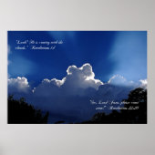 Jesus komt in de wolken Inspiratieposter Poster (Voorkant)