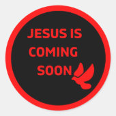 Jesus komt spoedig _rode duif Sticker (Voorkant)