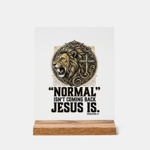 Jesus Komt Terug Leeuw Kruis Christelijk T-shirt Acryl Bord