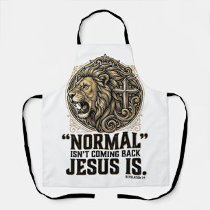 Jesus Komt Terug Leeuw Kruis Christelijk T-shirt Schort