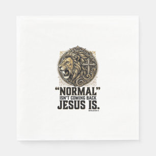 Jesus Komt Terug Leeuw Kruis Christelijk T-shirt Servet