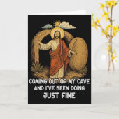 Jesus komt uit mijn grot en ik deed het prima kaart (Gele Bloem)