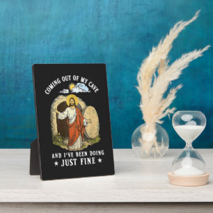 Jesus komt uit mijn grot fotoplaat