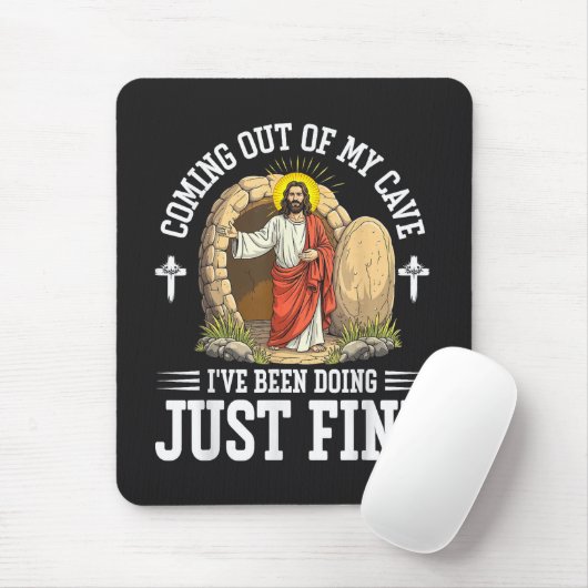 Jesus komt uit mijn grot muismat (Met muis)
